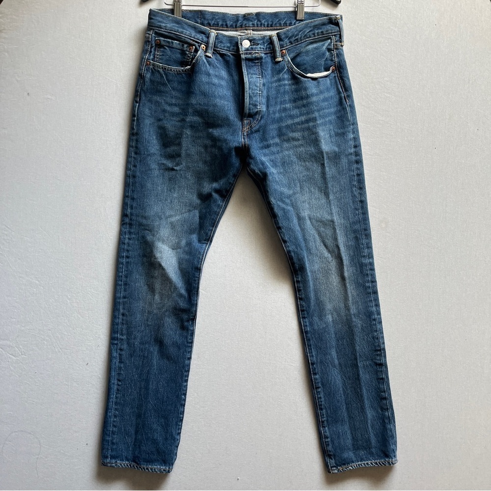 Levi's 501S Original Fit Dark Blue Denim Button Fly Jeans Men's 34